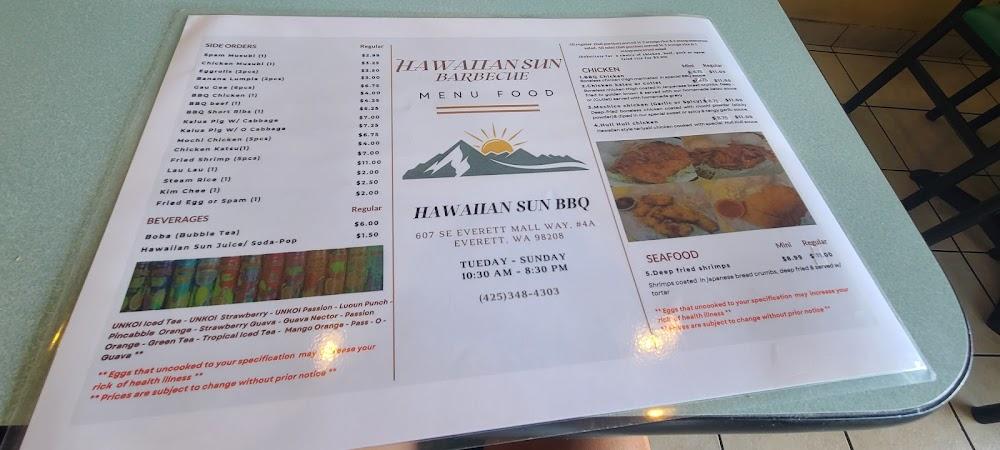 Hawaiian Sun BBQ Menu image 3